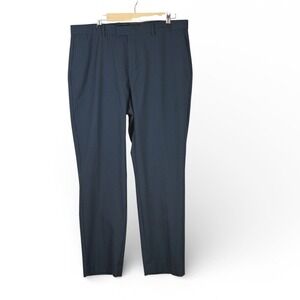 Banana Republic Mens Slim Fit Dress Pants Blue Micro Check Grid 35x30 RN54023